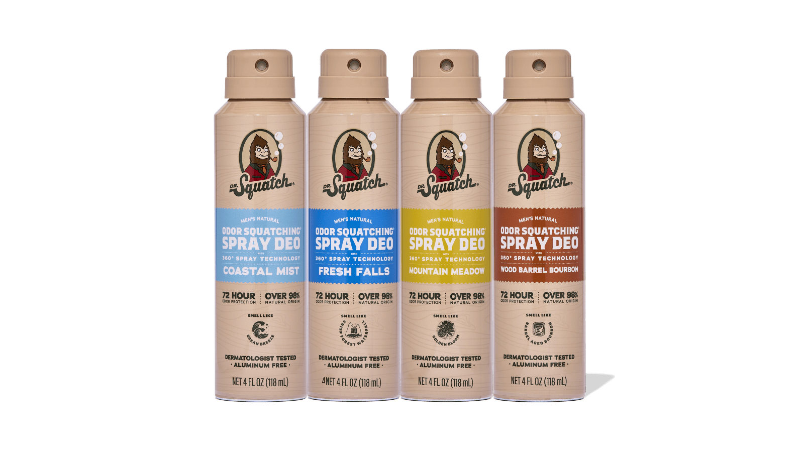 Spray Deodorant 4-Pack - Classic Travel Lineup