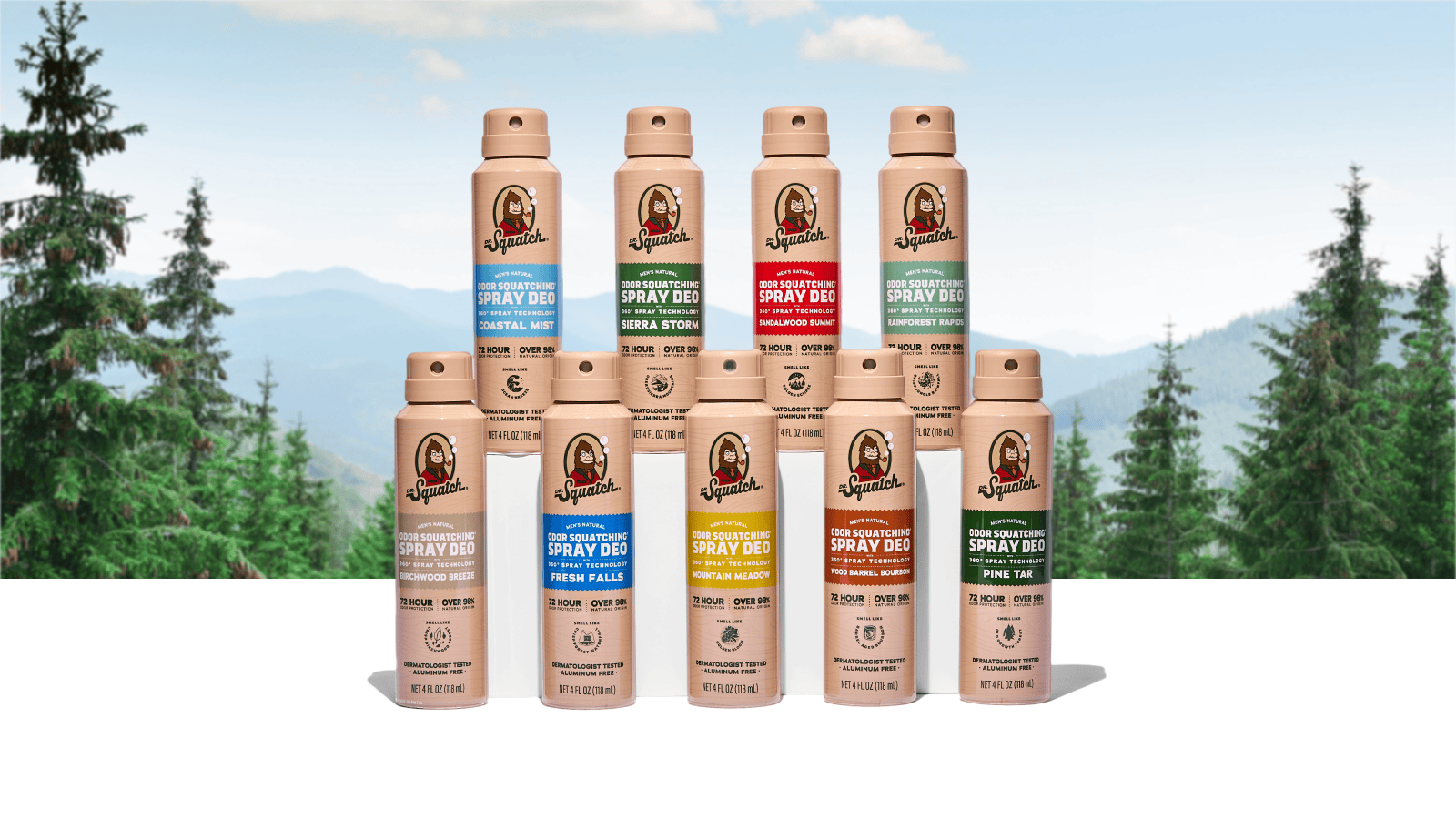 Spray Deodorant 4-Pack - Classic Travel Lineup