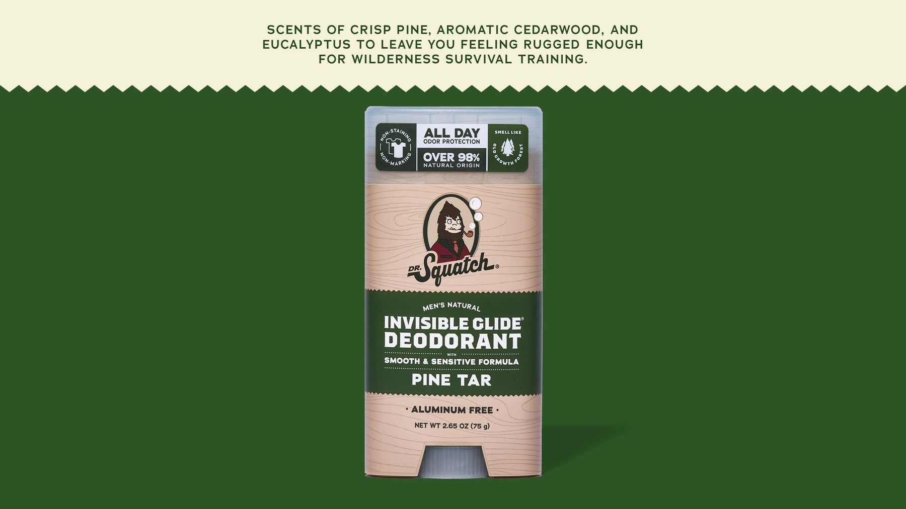 Pine Tar Invisible Glide Deodorant - Essential Active Shield