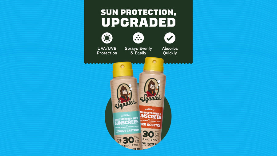 Dr. Squatch Spray Sunscreen 2-Pack | SPF 30 UVA/UVB Protection | Non-Greasy Mineral Sunscreen for Men - Bright Defense