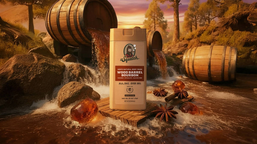 14 oz Wood Barrel Bourbon Exfoliating Body Wash - Rich Clean
